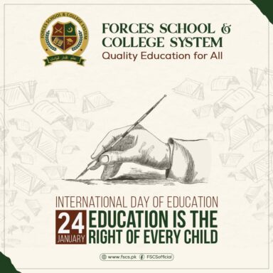 On this International Day of Education, Forces School System renews its Commitment to make Quality Education Accessible to all Segments of Society